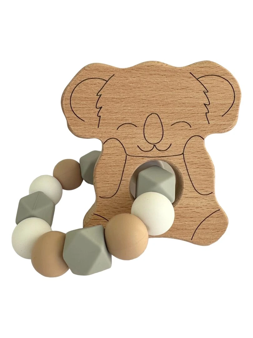 Hochet koala bois et silicone Gris