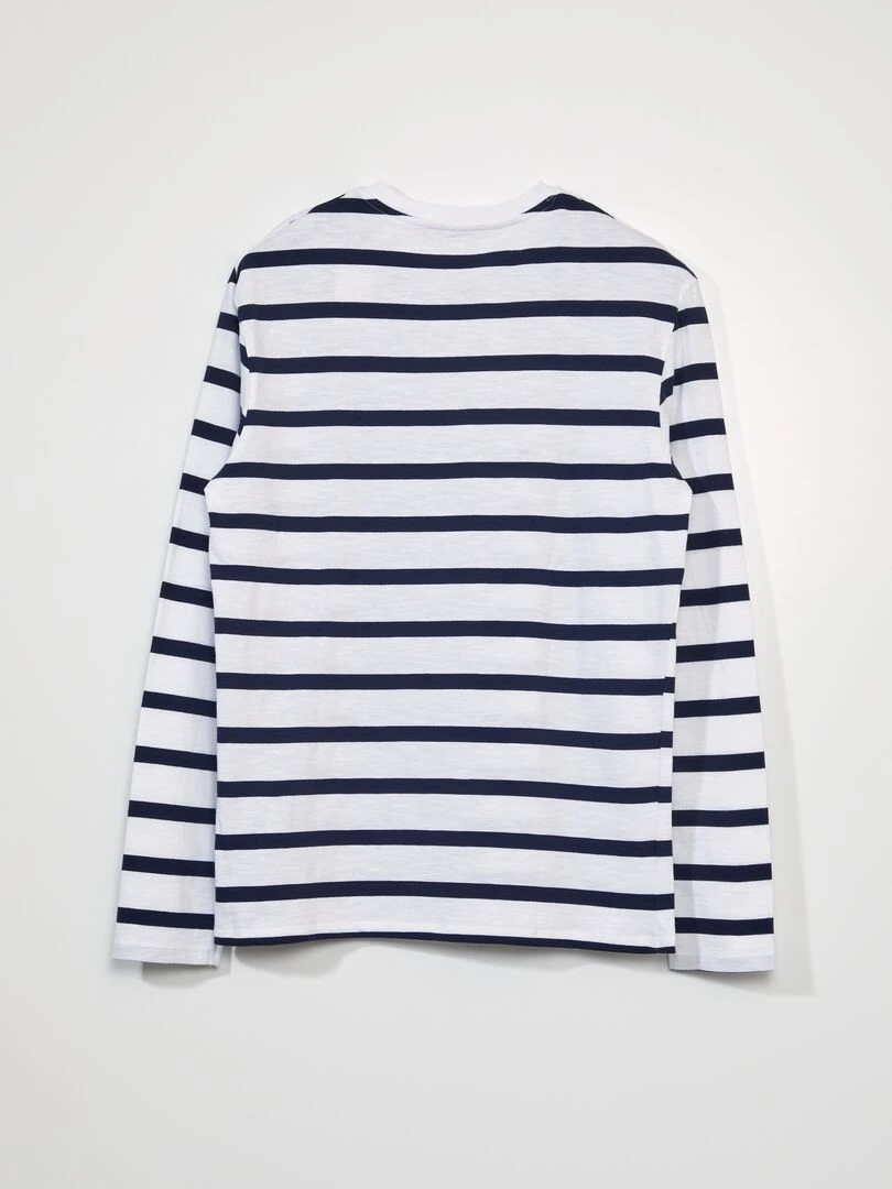 T shirt type marinière Marine/blanc