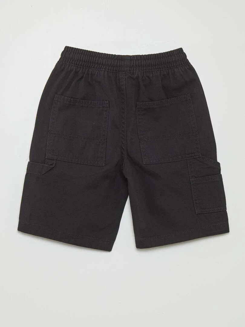 Short élastiqué façon denim Noir