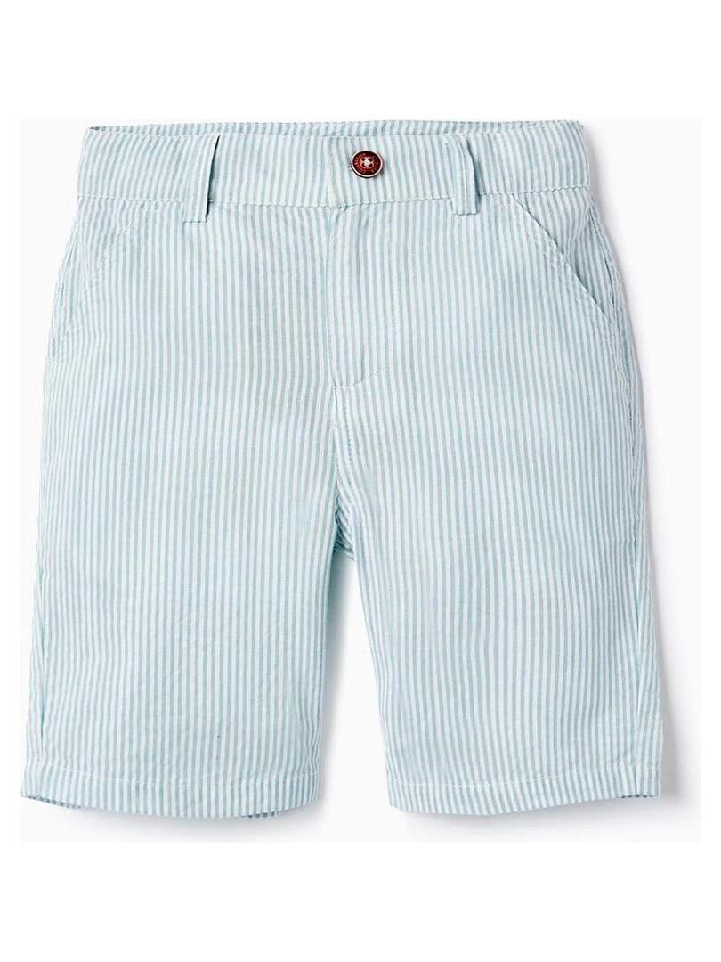 Short Chino À Rayures Pour Garçon Vert
