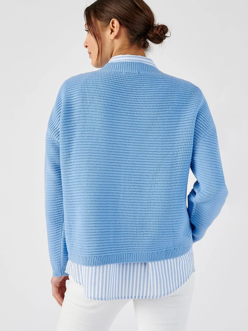 Gilet maille ottoman   Damart   Bleu ciel