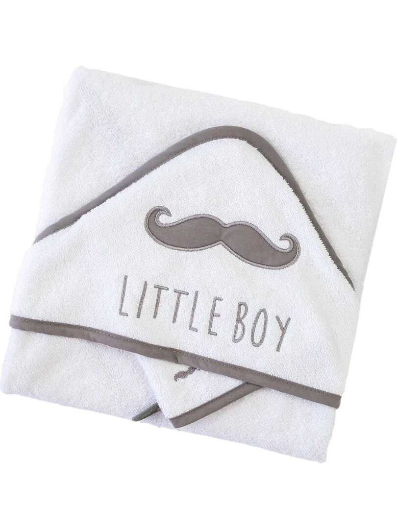 Cape de bain + gant Little Boy (75 x 75 cm) Gris