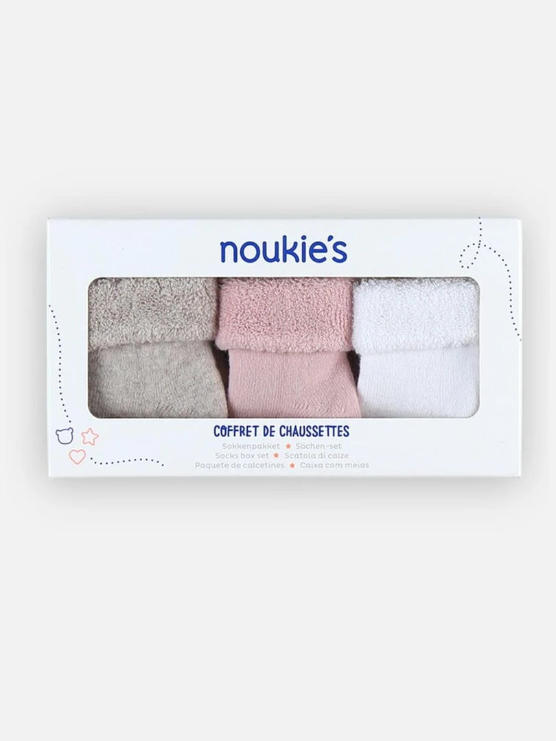 Coffret chaussettes en mousse clair/beige Noukie's Beige