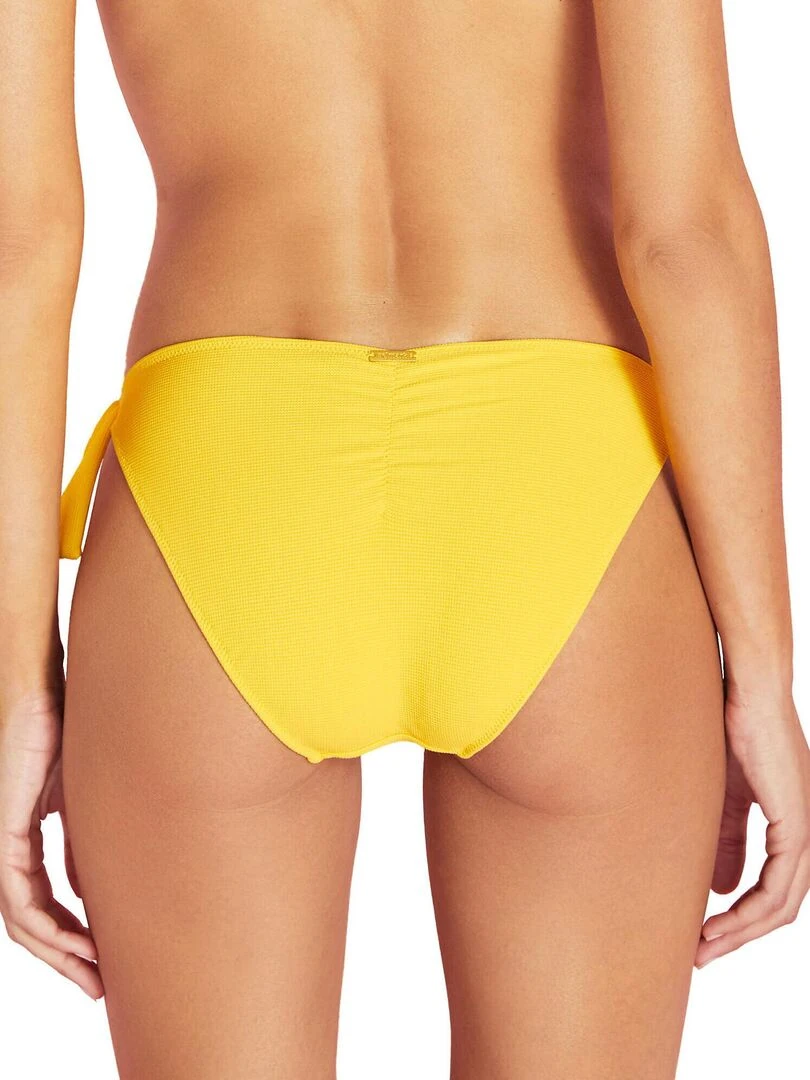Bas maillot slip de bain taille basse à nouettes Miami Jaune