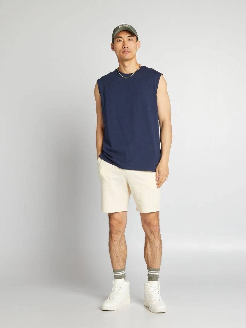 Débardeur en jersey uni   Bleu foncé