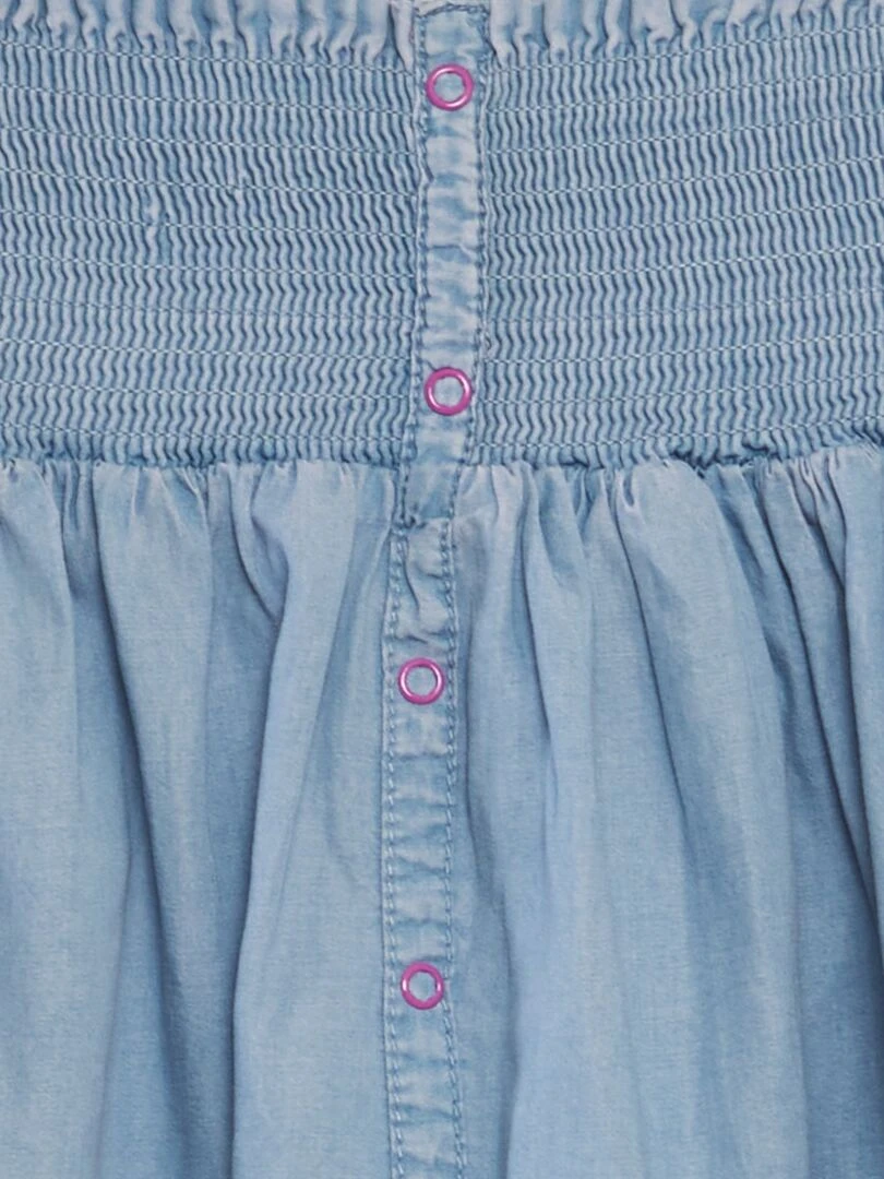 Jupe fluide effet denim   Bleu