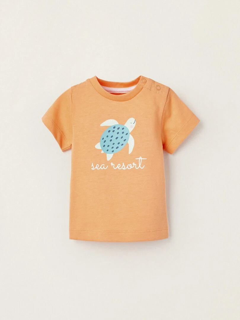 T shirt à manches courtes pour nouveau né 'Sea Resort' manches courtes NATURE TAKEOVER Orange clair