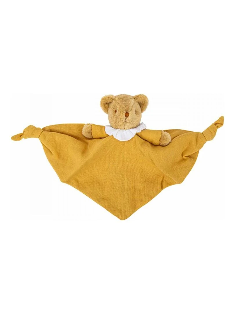 Ours Triangle Doudou avec Hochet 20Cm Coton Bio Curry N/A