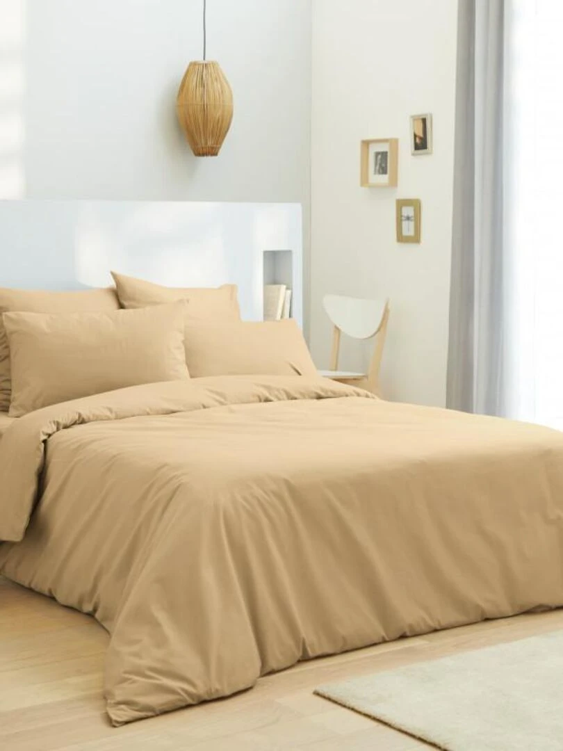 Housse De Couette Taupe 260 X 240 Cm / 100% Coton / 57 Fils/cm² Pour Lit 2 Places "king Size" Marron
