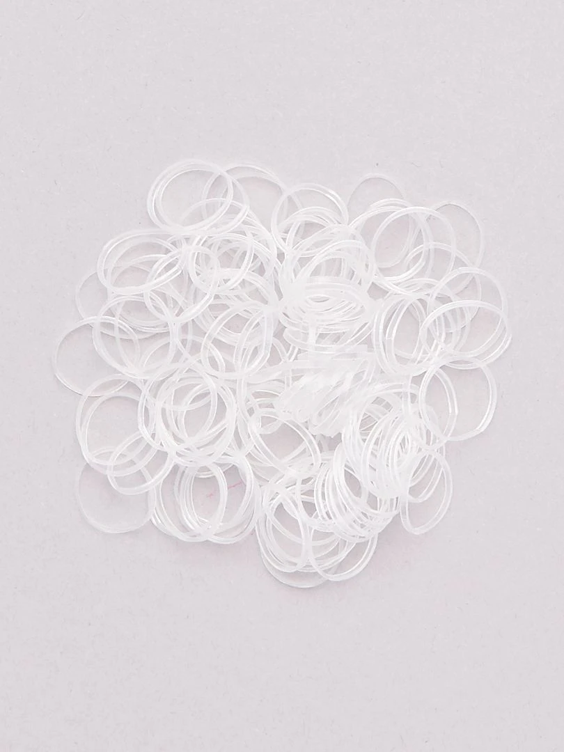 Lot de 100 élastiques transparents transparent
