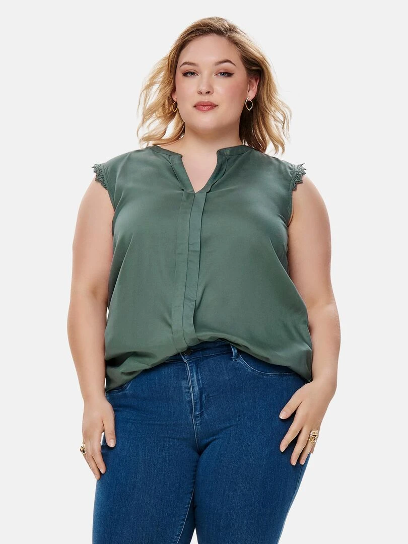 Blouse sans manches unie 'Only' Kaki