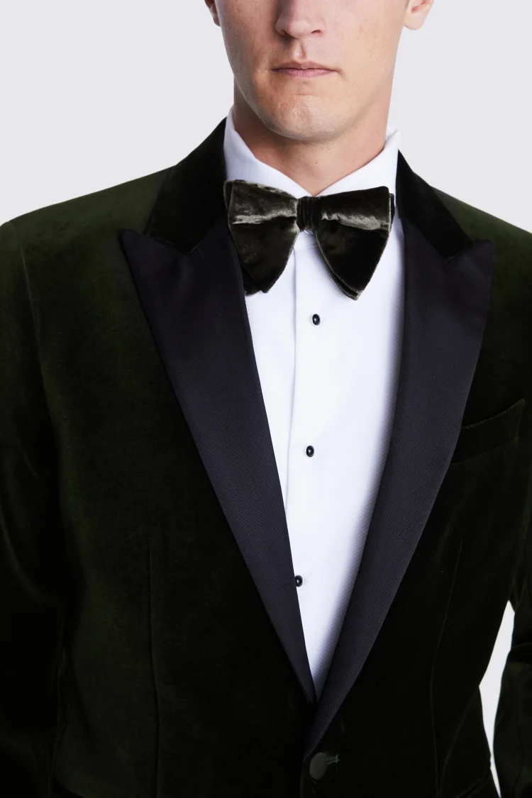 Regular Fit Olive Velvet Jacket   Buy Online at Moss