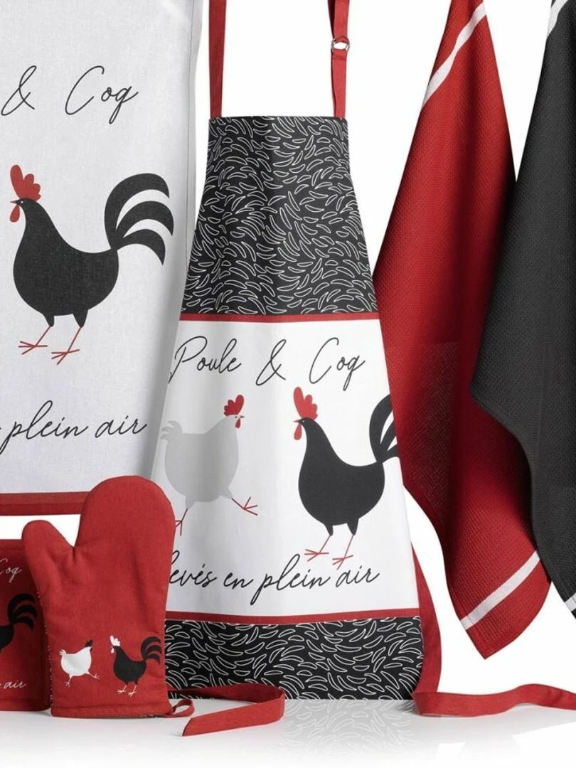 Tablier avec sangle ajustable 80x85 cm P&H coton   Rouge