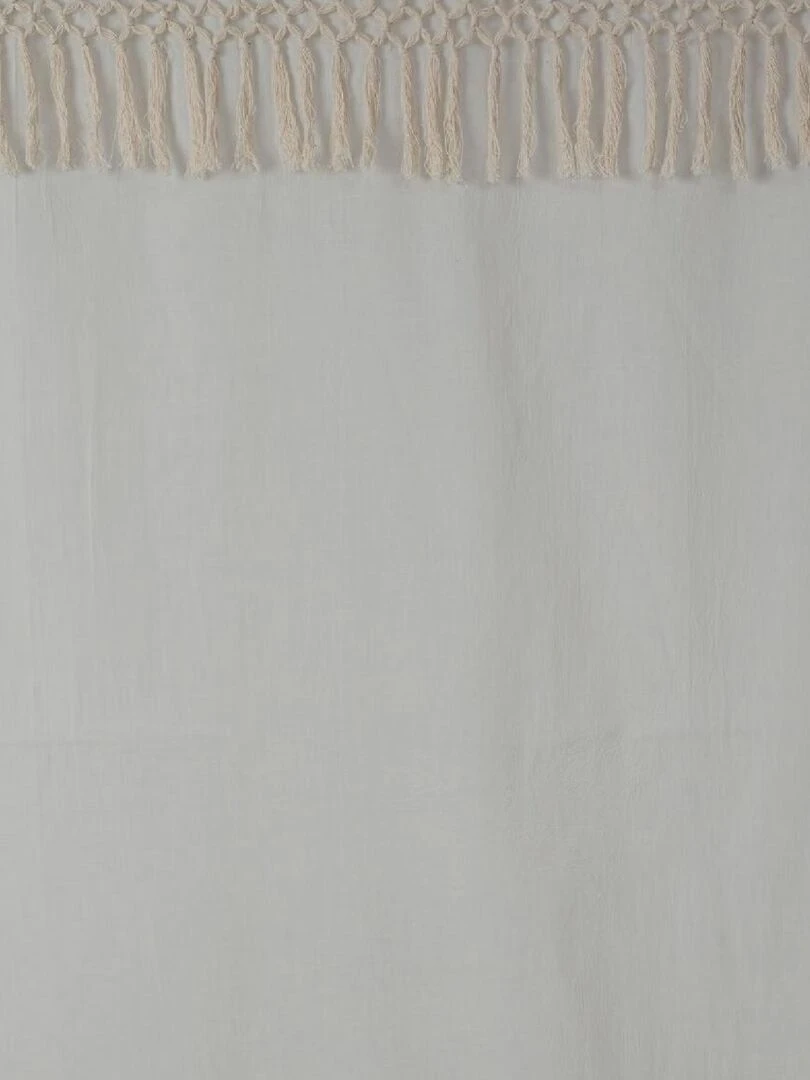 Rideau Voilage macramé en coton Blanc cassé