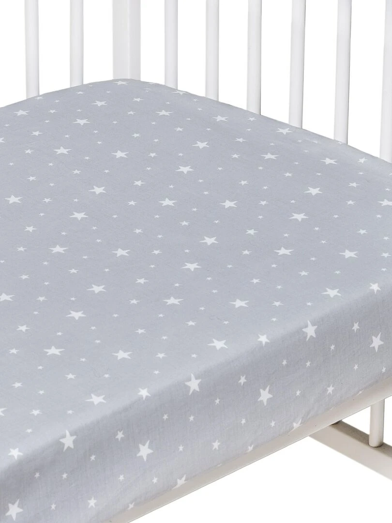 Drap housse en coton STELLA Gris