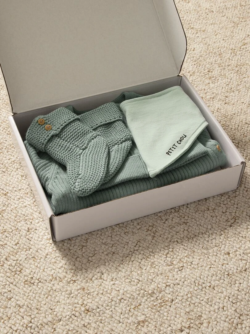 Box de naissance 'Welcome Baby' 5 pièces Mixte Vert gris