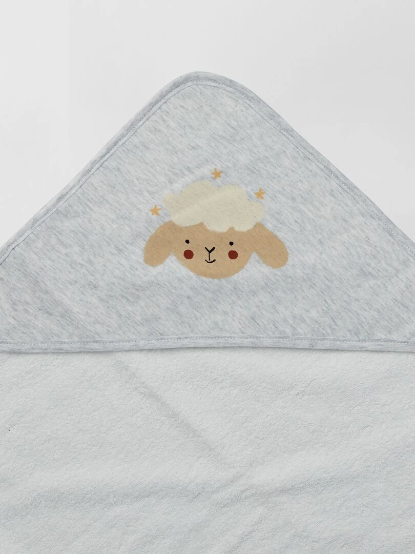 Ensemble cape de bain + gant de toilette   mouton