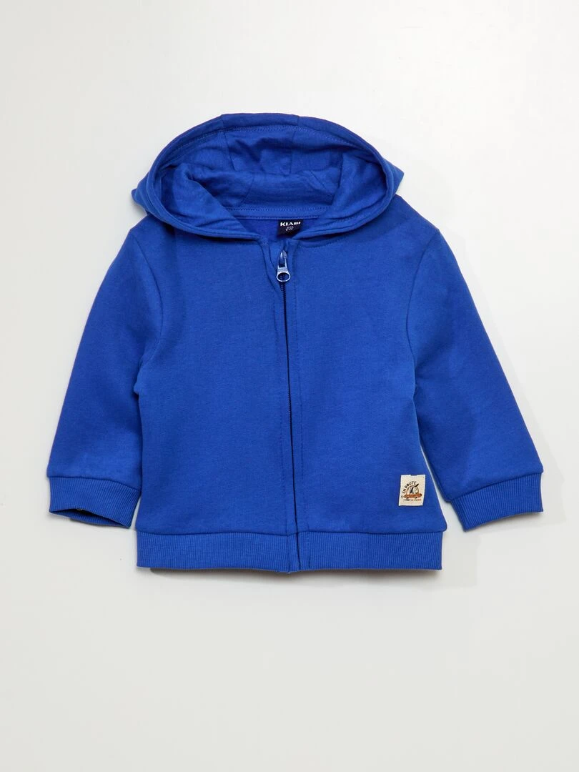 Sweat zippé en molleton bleu