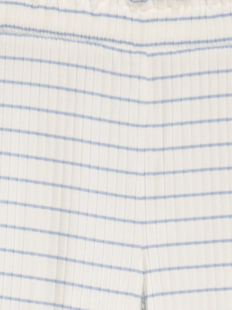 Pantalon large en maille côtelée   Bleu