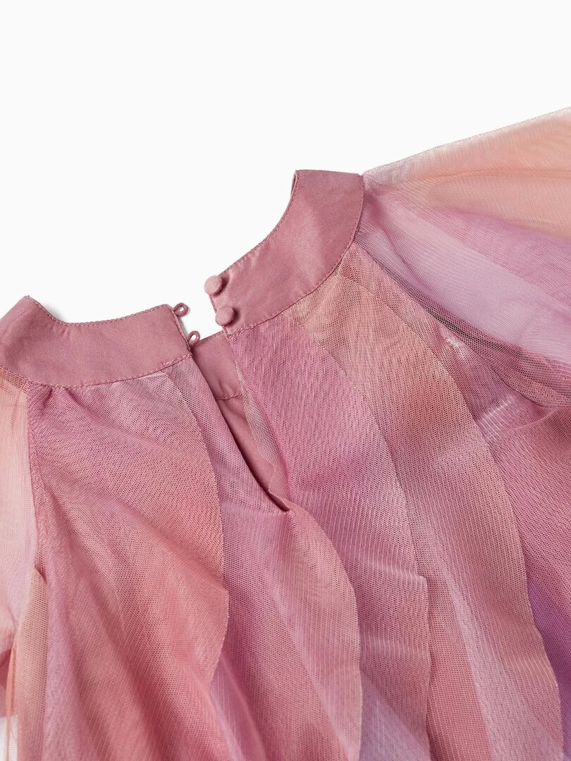 Robe en tulle pour fille 'Special Days' manches courtes CÉRÉMONIE   Rose