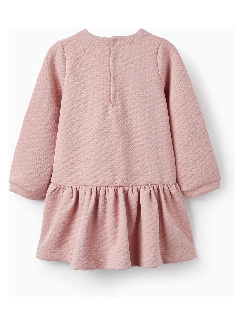 Robe en maille interlock à manches longues pour fille manches longues SWEET FROSTY DREAMS Rose