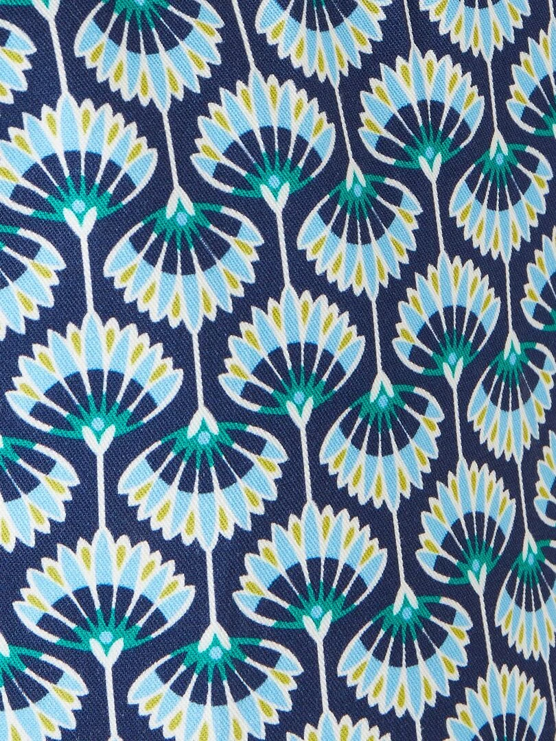 Pantalon 7/8ème mini bandes côtés.   Damart   Bleu marine
