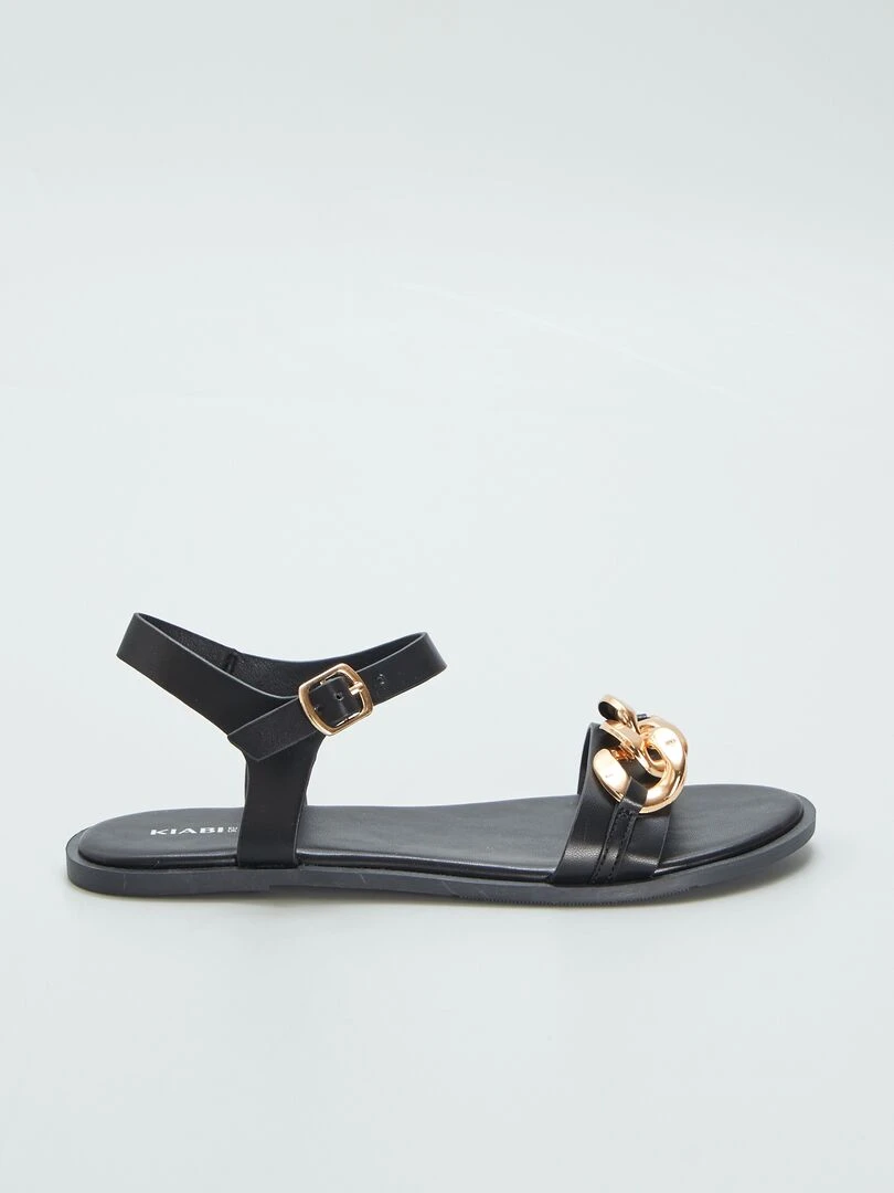 Sandales avec chaîne noir