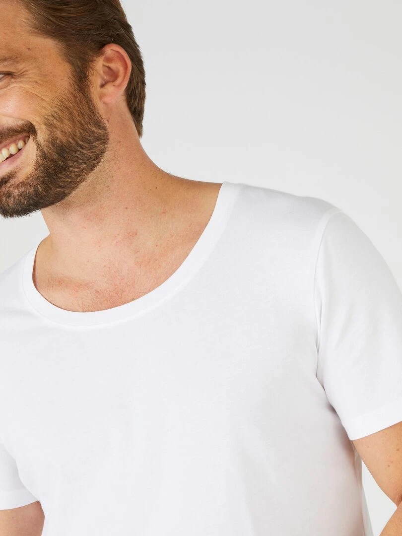 Tee shirt manches courtes en pur coton pima Damart Blanc