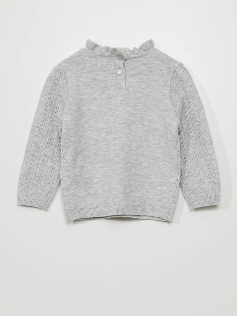 Pull en maille ajourée   Gris