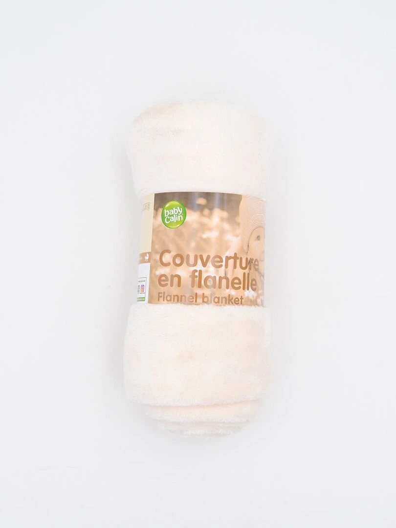 Couverture douce en flanelle 75x100 cm Écru   Beige