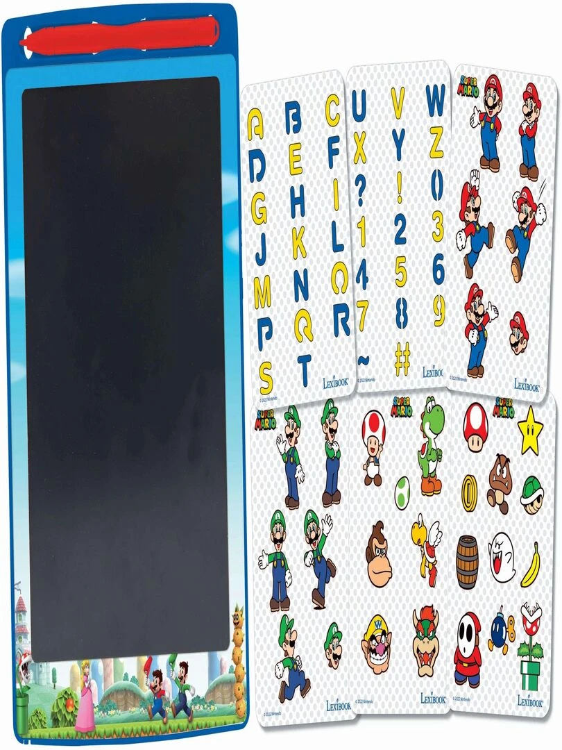 Tablette e ink multicolore Mario 26cm avec pochoirs   N/A