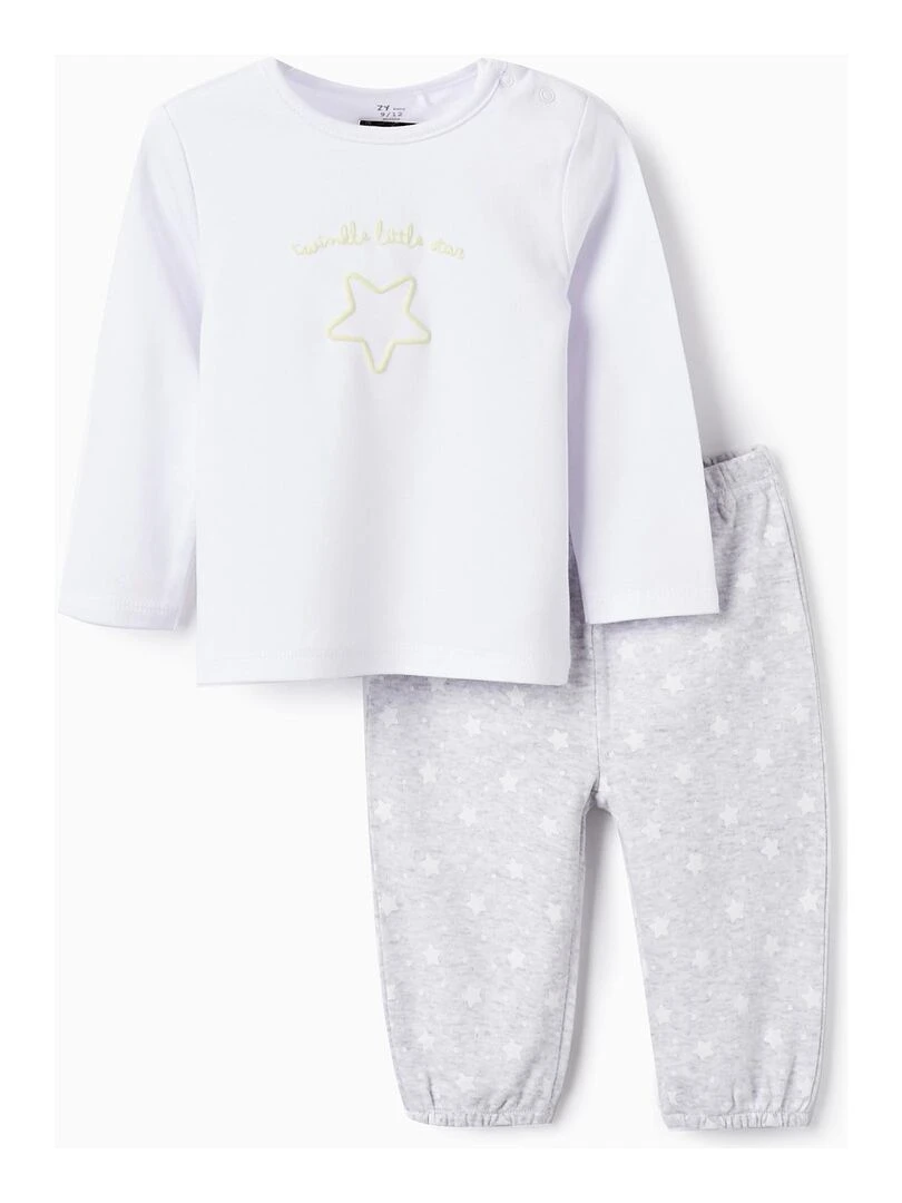 Pyjama en Coton pour Bébé 'Étoile' manches longues UNDER THE STARS Blanc