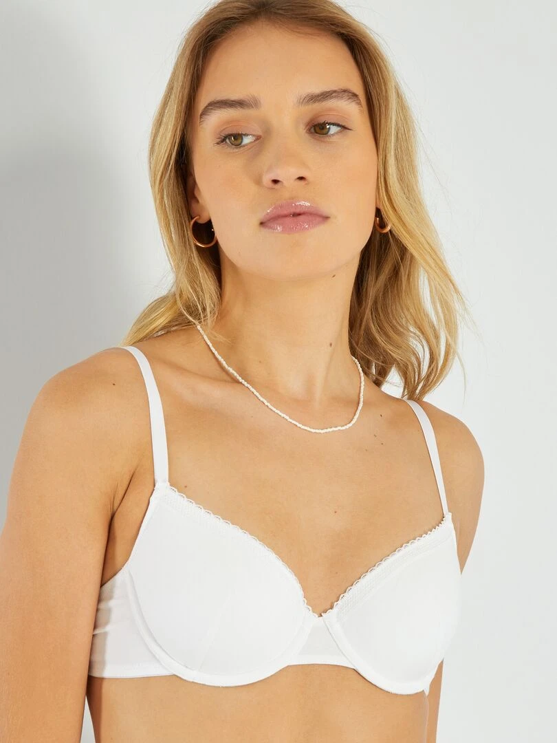 Soutien gorge paddé coton blanc