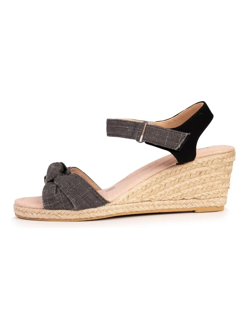 Espadrilles Femme nœud talon Noir   Noir