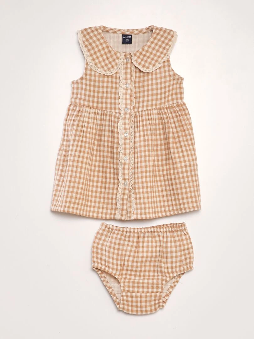 Ensemble robe + culotte 2 pièces Beige