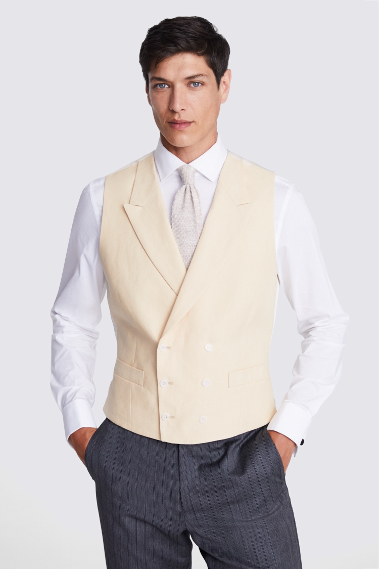Tailored Fit Grey Sharkskin Morning Waistcoat   Buy Online at Moss