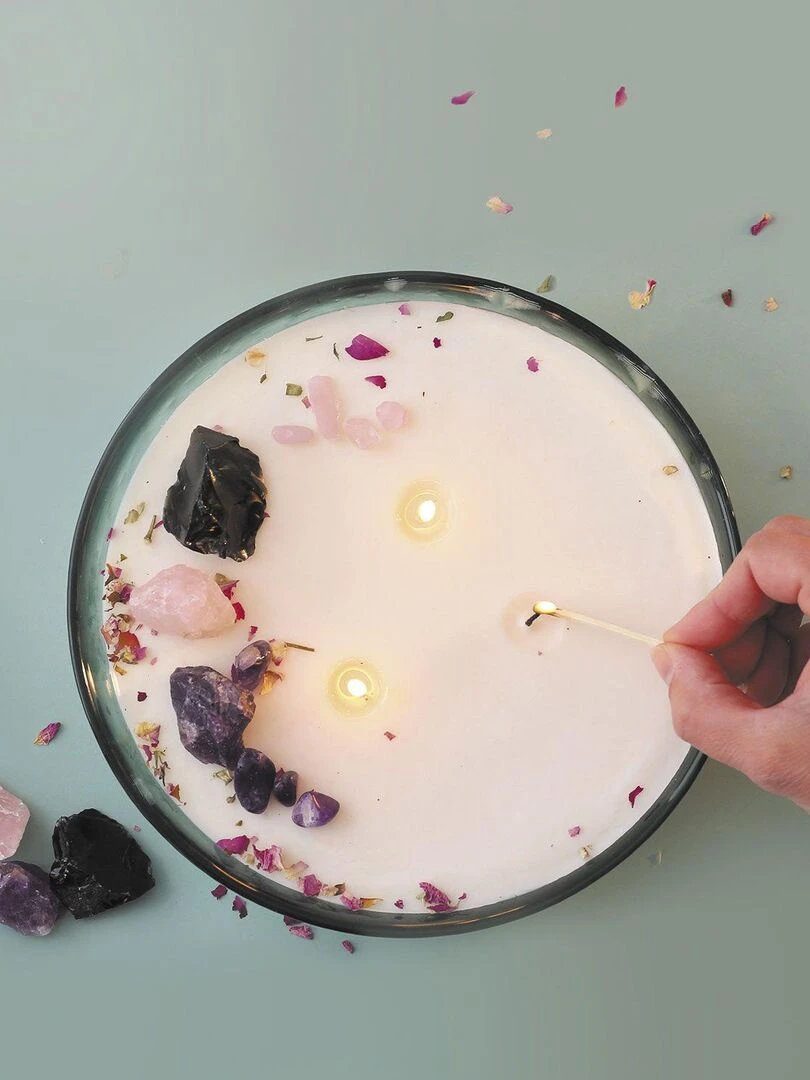 Bougie lithothérapie à faire soi même   N/A