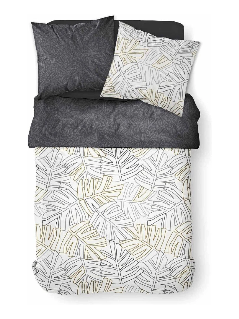 Parure de lit aux contours colorés Blanc