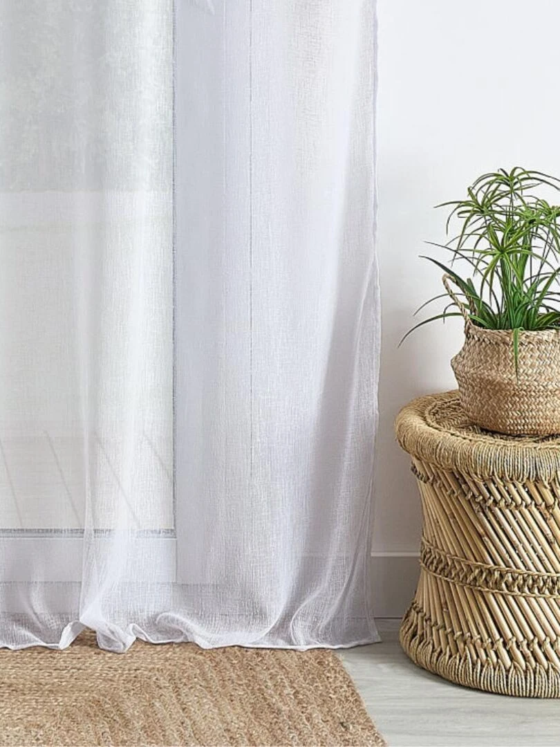 Voilage uni à anneaux   Blanc