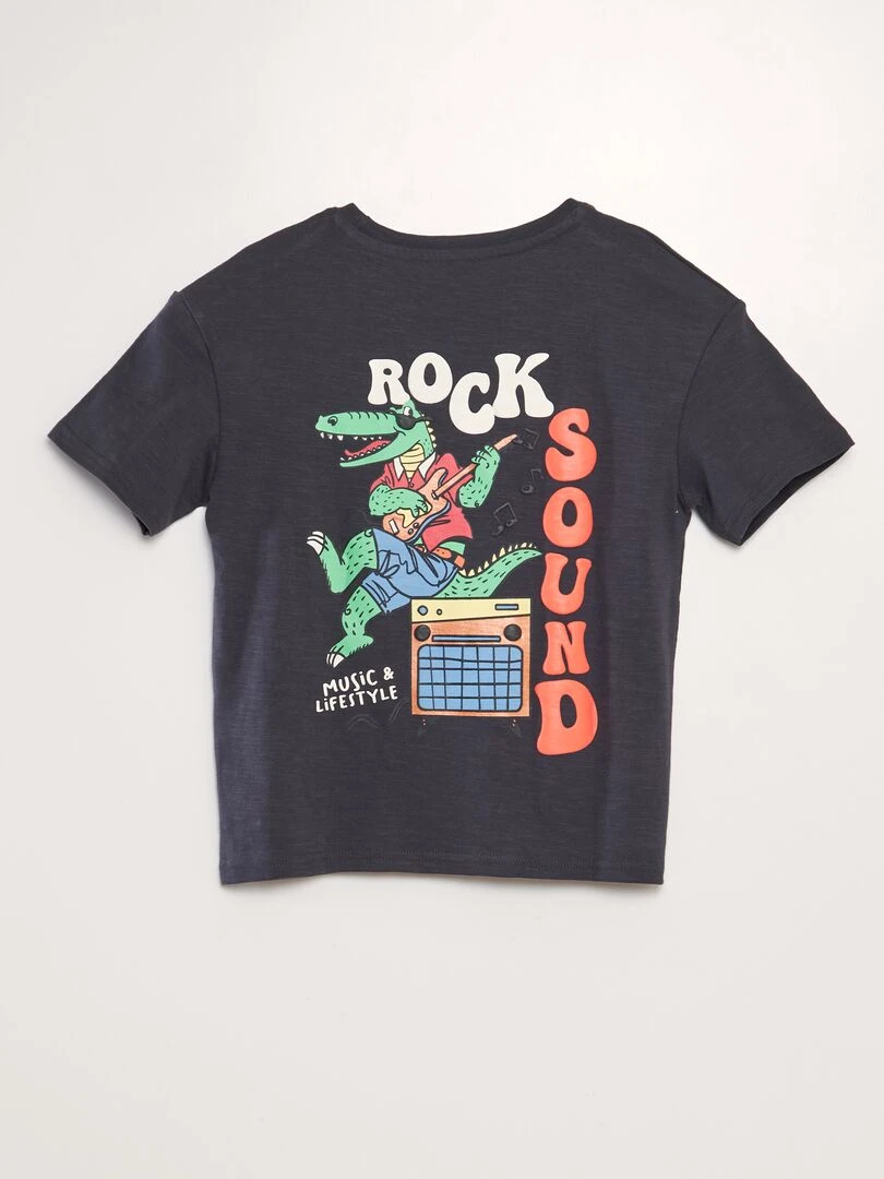 T shirt loose imprimé   Noir