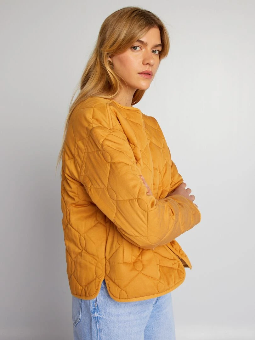Blouson matelassé fantaisie Moutarde