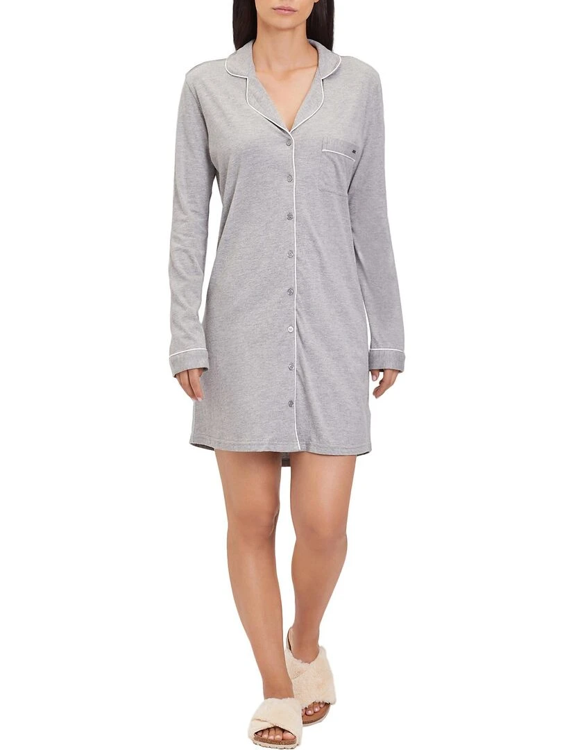 Chemise de nuit manches longues Classic   Gris