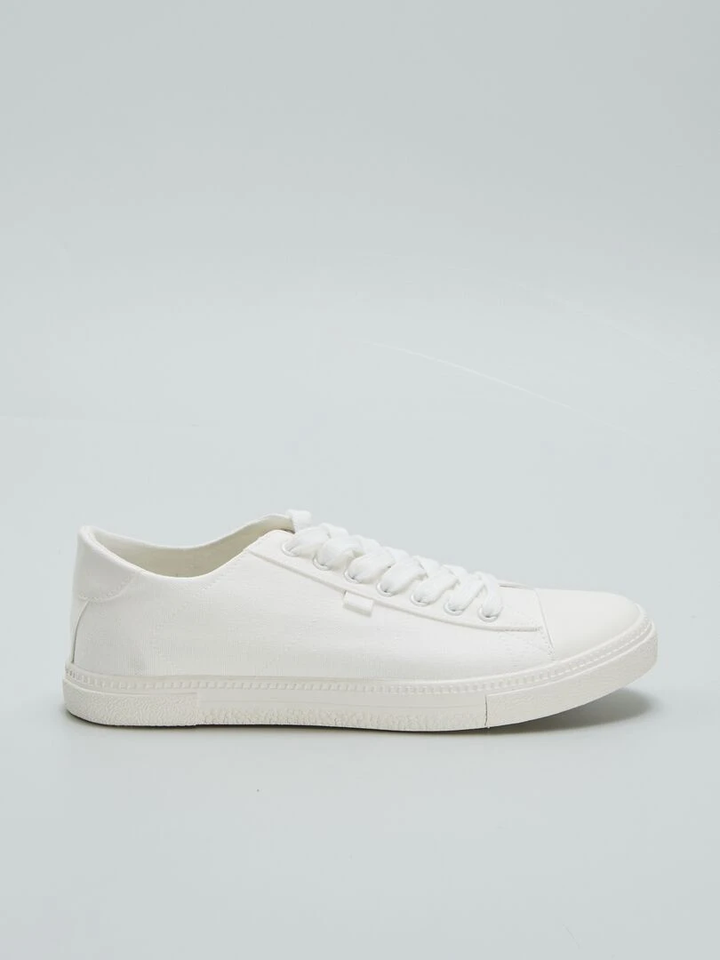Baskets basses en toile Blanc