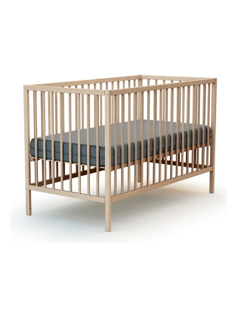 WEBABY Chambre bébé lit et table à langer en bois   Marron clair