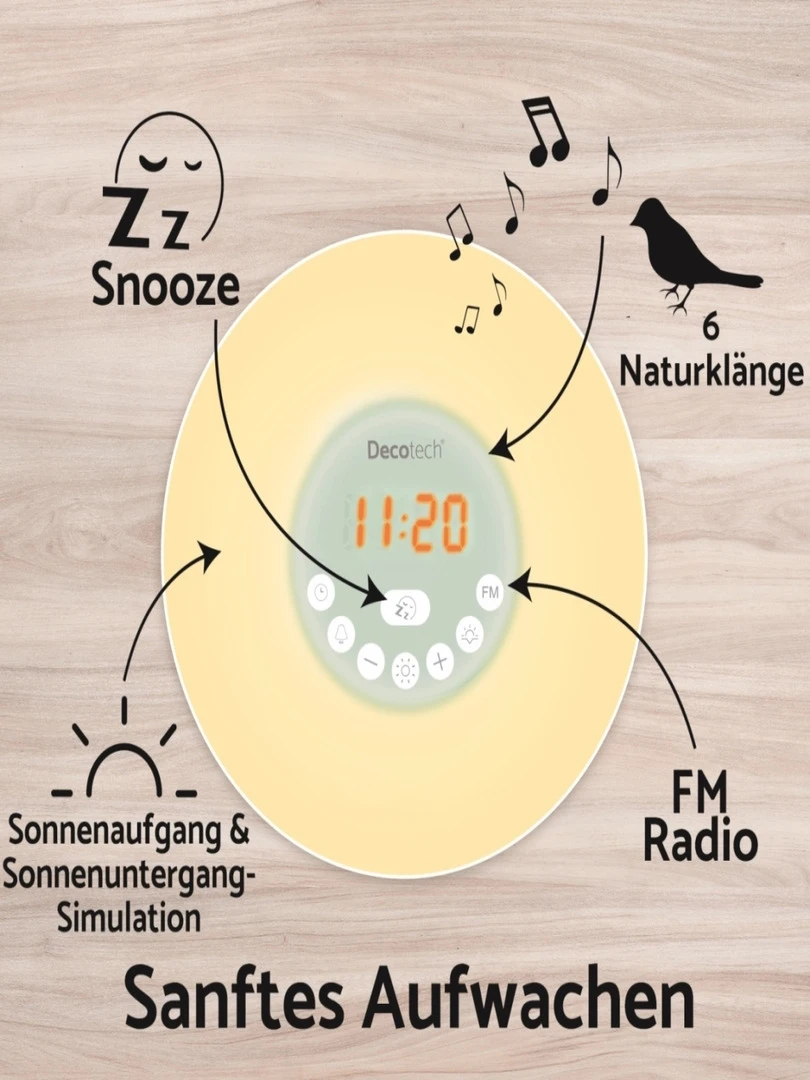 Radio Réveil Simulateur D’aube Couleur Decotech®   N/A