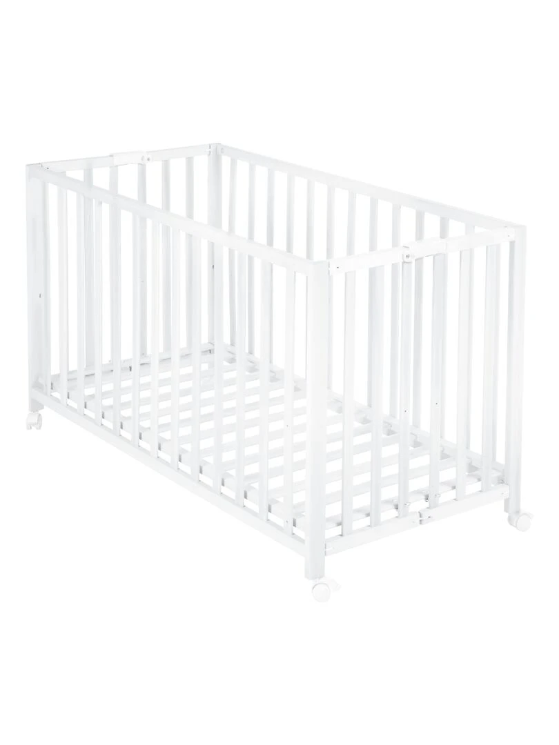 ROBA Lit pliable "Fold Up" 60x120 Réglable en hauteur Bois blanc Blanc