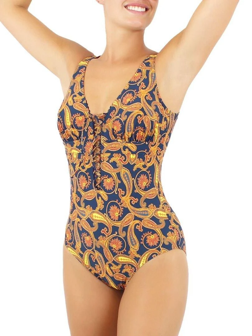 Maillot 1 pièce sans armatures bonnet CDE Caracas Bleu