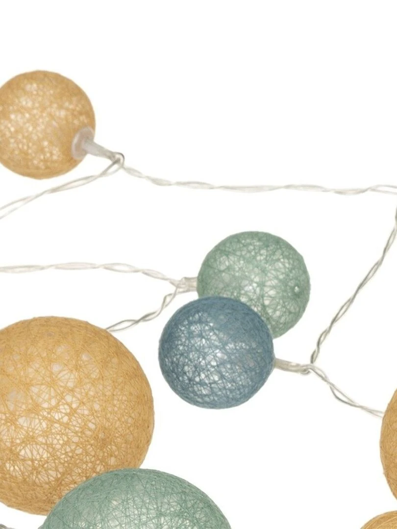 Guirlande Palm 20 boules multidiamètres Bleu
