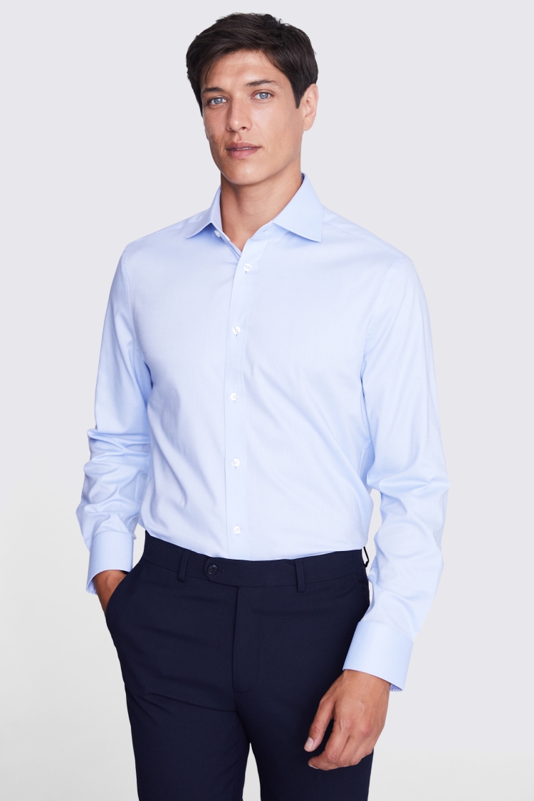 Tailored Fit Sky Dobby Stretch Shirt Buy Online at Moss
