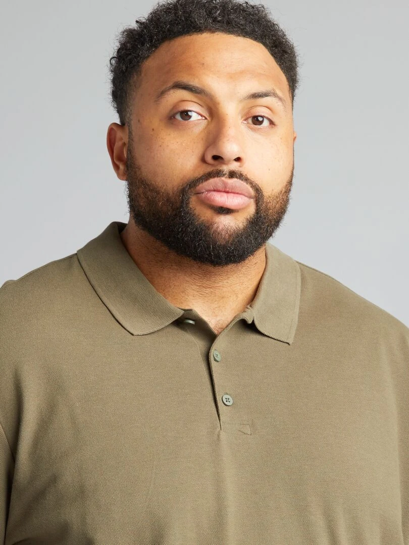 Polo en maille piqué   Kaki